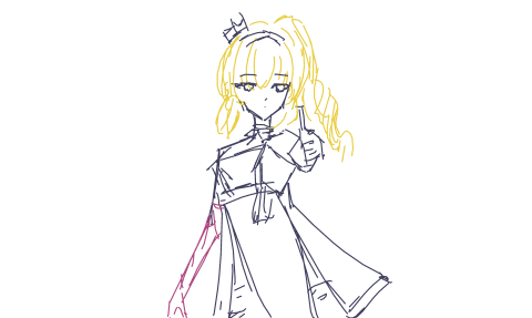 金色长发，红黑配色衣服 by 開源 lib（ 2025/12/27